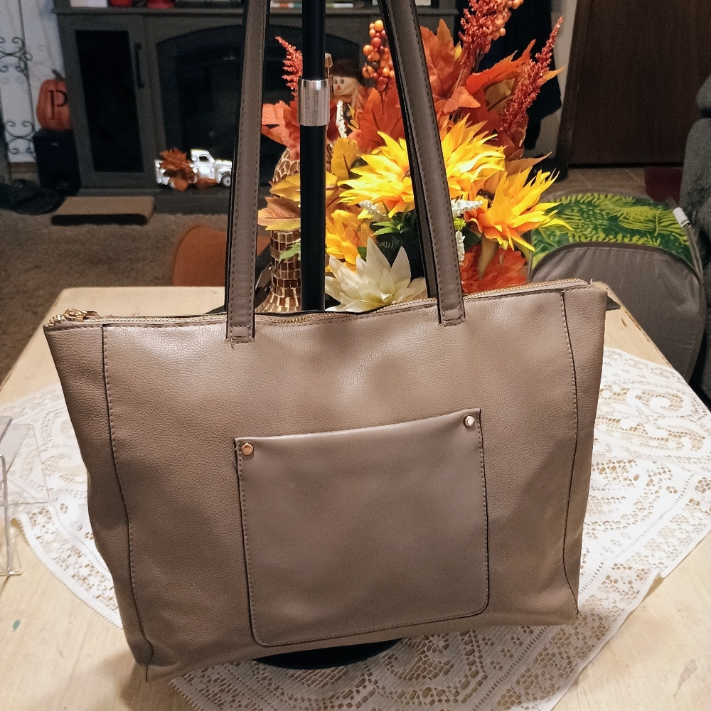 a New Day Taupe Tote Bag